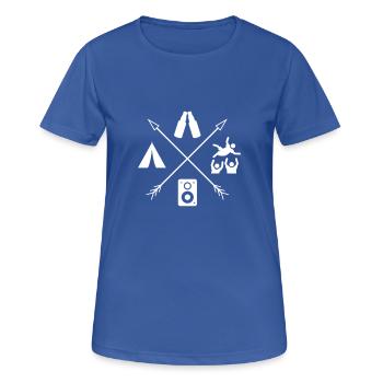 Festival Tenue Fête Concert Camping Été - T-shirt respirant Femme - bleu royal - Devant - AI Model Female 172 light (172cm)