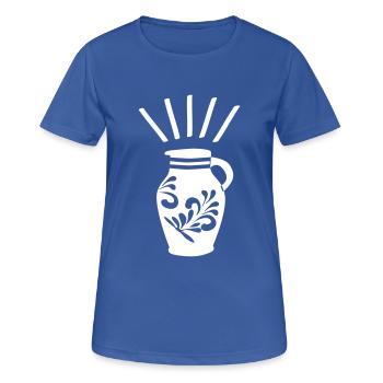 Frankfurt Heiliger Gral #Apfelwein #Bembel #Hessen - Frauen T-Shirt atmungsaktiv - Royalblau - Vorne - AI Model Female 172 light (172cm)