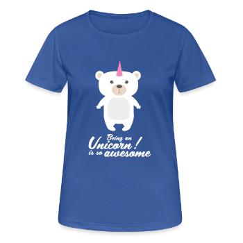 Einhorn! Bär! - Frauen T-Shirt atmungsaktiv - Royalblau - Vorne - AI Model Female 172 light (172cm)