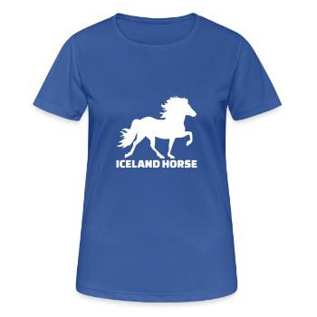 Islandpferd - Frauen T-Shirt atmungsaktiv - Royalblau - Vorne - AI Model Female 172 light (172cm)