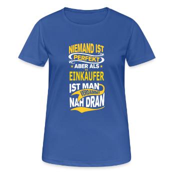 EINKÄUFER - Frauen T-Shirt atmungsaktiv - Royalblau - Vorne - AI Model Female 172 light (172cm)