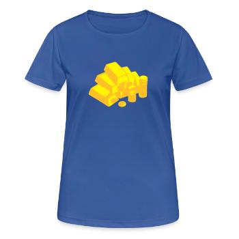 Gold, Geld - Frauen T-Shirt atmungsaktiv - Royalblau - Vorne - AI Model Female 172 light (172cm)