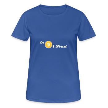 bitcoin, btc, in Bitcoin i trust - Women's Breathable T-Shirt - royal blue - Front - AI Model Female 172 light (172cm)