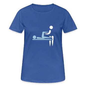 Physiothérapeute - T-shirt respirant Femme - bleu royal - Devant - AI Model Female 172 light (172cm)