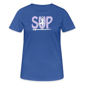 SUP Yoga - T-shirt respirant Femme - bleu royal - Devant - AI Model Female 172 light (172cm)
