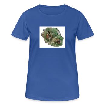 réunion - T-shirt respirant Femme - bleu royal - Devant - AI Model Female 172 light (172cm)