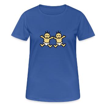Twin Babys - T-shirt respirant Femme - bleu royal - Devant - AI Model Female 172 light (172cm)