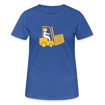 A Forklift Transporting A Box - Women's Breathable T-Shirt - royal blue - Front - AI Model Female 172 light (172cm)