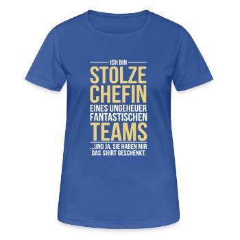 Stolze Chefin eines fantastischen Teams - Shirt - Frauen T-Shirt atmungsaktiv - Royalblau - Vorne - AI Model Female 172 light (172cm)