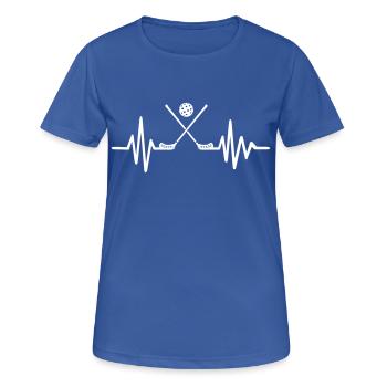 Floorball - Frauen T-Shirt atmungsaktiv - Royalblau - Vorne - AI Model Female 172 light (172cm)