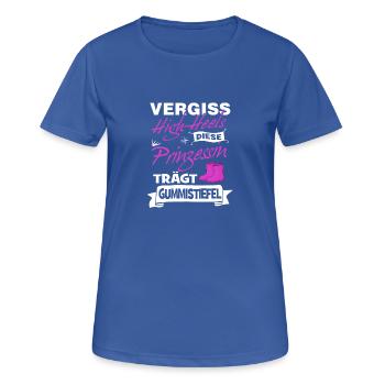 Landwirt Frau - Diese Prinzessin mit Gummistiefel - Frauen T-Shirt atmungsaktiv - Royalblau - Vorne - AI Model Female 172 light (172cm)