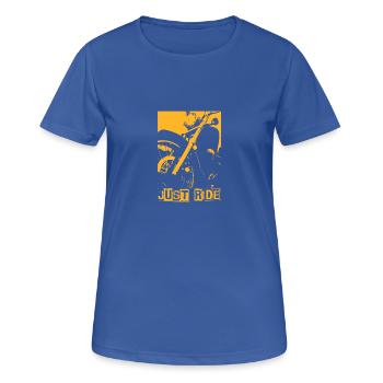 Just ride - Frauen T-Shirt atmungsaktiv - Royalblau - Vorne - AI Model Female 172 light (172cm)