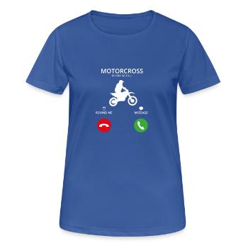 Call Mobile Call enginecross biker motorcycle bike - Women's Breathable T-Shirt - royal blue - Front - AI Model Female 172 light (172cm)