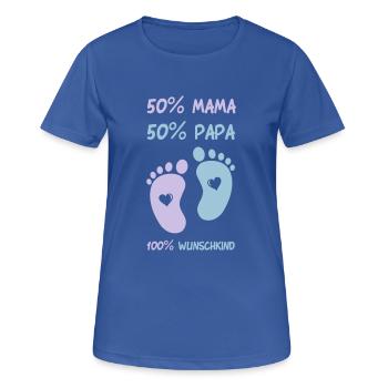 baby_fuesse_wunschkind_001 - Frauen T-Shirt atmungsaktiv - Royalblau - Vorne - AI Model Female 172 light (172cm)