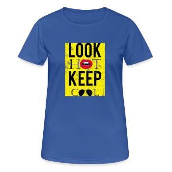 Pop Art / Graphic Novel: Look Hot, Keep Cool - Lèvres - T-shirt respirant Femme - bleu royal - Devant - AI Model Female 172 light (172cm)