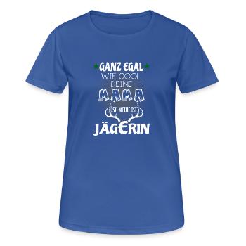 Kinder T-Shirt - Meine Mama ist Jägerin - Frauen T-Shirt atmungsaktiv - Royalblau - Vorne - AI Model Female 172 light (172cm)