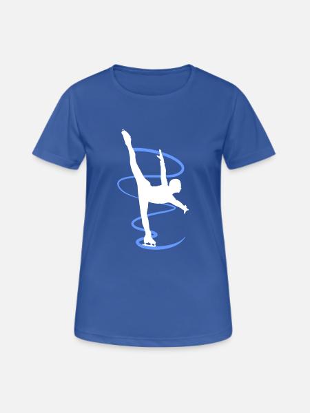 Eiskunstlauf Schlittschuhlauf Eis Figuren Tanz - Frauen T-Shirt atmungsaktiv - Royalblau