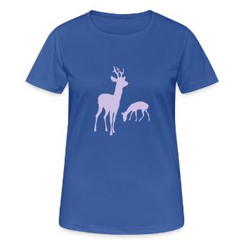 Deux cerfs - T-shirt respirant Femme - bleu royal - Devant - AI Model Female 172 light (172cm)