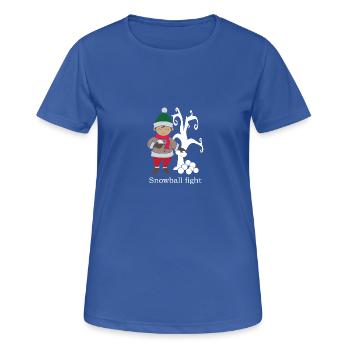 Boule de neige Boule de neige d'hiver Lutte - T-shirt respirant Femme - bleu royal - Devant - AI Model Female 172 light (172cm)