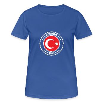 Memleketim DÜZCE - Frauen T-Shirt atmungsaktiv - Royalblau - Vorne - AI Model Female 172 light (172cm)