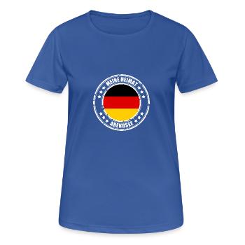 Meine Heimat ist ARENDSEE - Frauen T-Shirt atmungsaktiv - Royalblau - Vorne - AI Model Female 172 light (172cm)