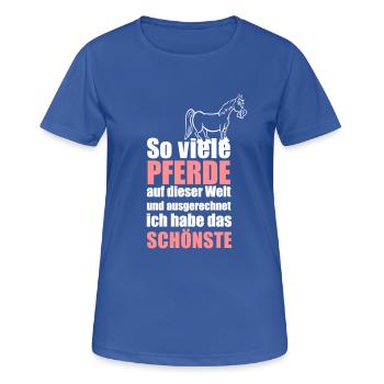Das schönste Pferd - Frauen T-Shirt atmungsaktiv - Royalblau - Vorne - AI Model Female 172 light (172cm)