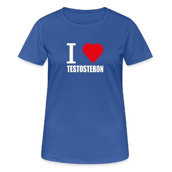 J'AIME TESTOSTÉRONE BLANC - T-shirt respirant Femme - bleu royal - Devant - AI Model Female 172 light (172cm)