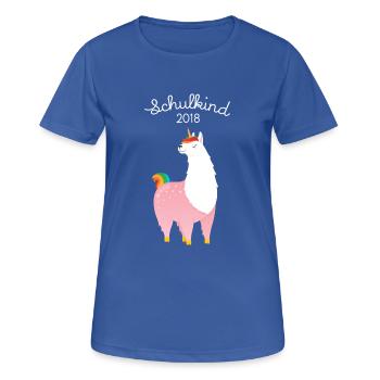 Schulkind 2018 Alpaka Einhorn Unicorn - Women's Breathable T-Shirt - royal blue - Front - AI Model Female 172 light (172cm)