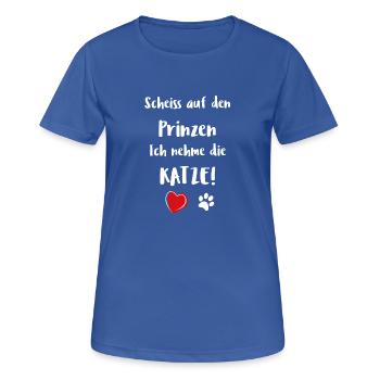 Katze Katzen Kater Geschenk Liebe Siam Maine Coon - Frauen T-Shirt atmungsaktiv - Royalblau - Vorne - AI Model Female 172 light (172cm)