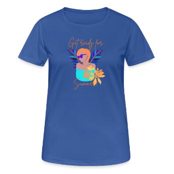 Summer, Sun, Beach & Sea, Summer Vintage Vibes - Women's Breathable T-Shirt - royal blue - Front - AI Model Female 172 light (172cm)
