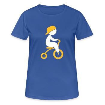 Garçon qui monte son tricycle - T-shirt respirant Femme - bleu royal - Devant - AI Model Female 172 light (172cm)