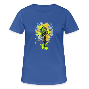 microphone de cru amour de la musique graffiti - T-shirt respirant Femme - bleu royal - Devant - AI Model Female 172 light (172cm)