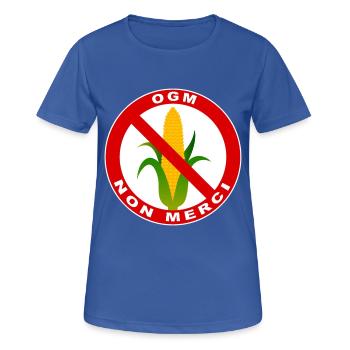 ogm non merci - T-shirt respirant Femme - bleu royal - Devant - AI Model Female 172 light (172cm)
