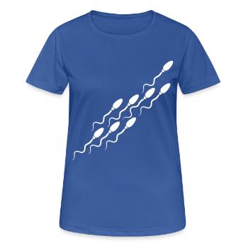 weiss muster sperma spermium schwanger samen abspr - Frauen T-Shirt atmungsaktiv - Royalblau - Vorne - AI Model Female 172 light (172cm)