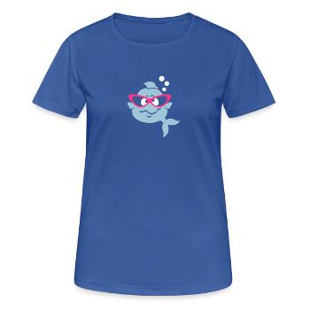 Retrofisch - Frauen T-Shirt atmungsaktiv - Royalblau - Vorne - AI Model Female 172 light (172cm)
