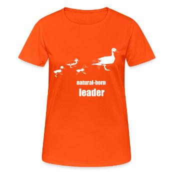 natural-born leader - Frauen T-Shirt atmungsaktiv - Neonorange - Vorne - AI Model Female 172 dark (172cm)