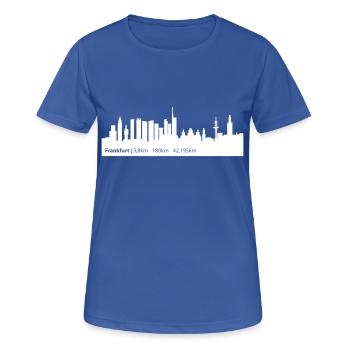 Frankfurt - Frankfurt Triathlon - Frauen T-Shirt atmungsaktiv - Royalblau - Vorne - AI Model Female 172 light (172cm)