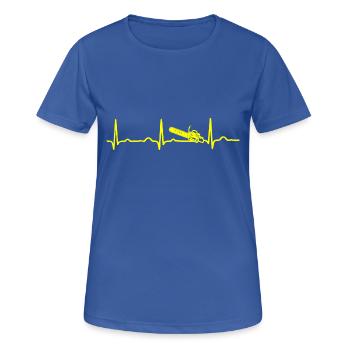 ECG HEATING CHAIN SAW yellow - Women's Breathable T-Shirt - royal blue - Front - AI Model Female 172 light (172cm)