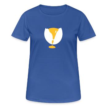 Oeuf cru - V2 - T-shirt respirant Femme - bleu royal - Devant - AI Model Female 172 light (172cm)