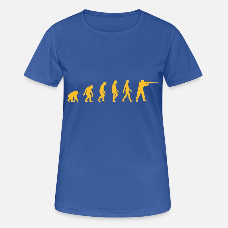 Die Evolution der Jäger - Frauen T-Shirt atmungsaktiv - Royalblau