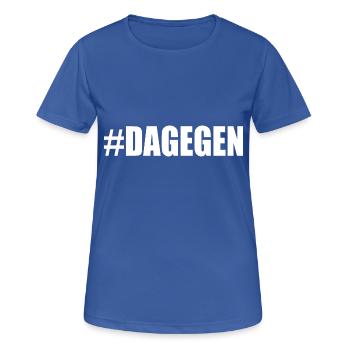 Dagegen - Frauen T-Shirt atmungsaktiv - Royalblau - Vorne - AI Model Female 172 light (172cm)