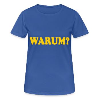 Warum - Frauen T-Shirt atmungsaktiv - Royalblau - Vorne - AI Model Female 172 light (172cm)