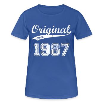 1987 - Frauen T-Shirt atmungsaktiv - Royalblau - Vorne - AI Model Female 172 light (172cm)