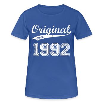 1992 - Frauen T-Shirt atmungsaktiv - Royalblau - Vorne - AI Model Female 172 light (172cm)