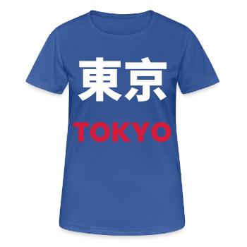 Tokyo 東京 - Japan clothing design - T-shirt respirant Femme - bleu royal - Devant - AI Model Female 172 light (172cm)