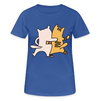 katzenfreunde - Frauen T-Shirt atmungsaktiv - Royalblau - Vorne - AI Model Female 172 light (172cm)