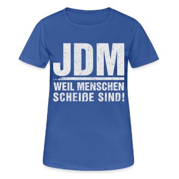 JDM Menschen scheiße - Frauen T-Shirt atmungsaktiv - Royalblau - Vorne - AI Model Female 172 light (172cm)