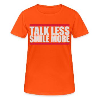 parler moins sourire plus - T-shirt respirant Femme - orange néon - Devant - AI Model Female 172 dark (172cm)
