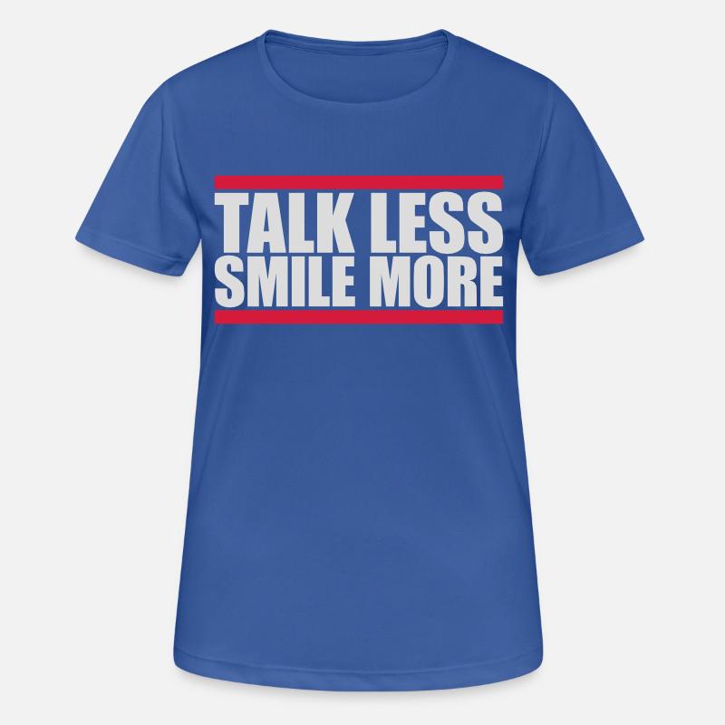 tal mindre smil mere - Dame T-shirt svedtransporterende - royalblå