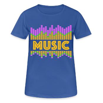 Music Equalizer LED Lichter Rhythmus tanzen Stereo - Frauen T-Shirt atmungsaktiv - Royalblau - Vorne - AI Model Female 172 light (172cm)